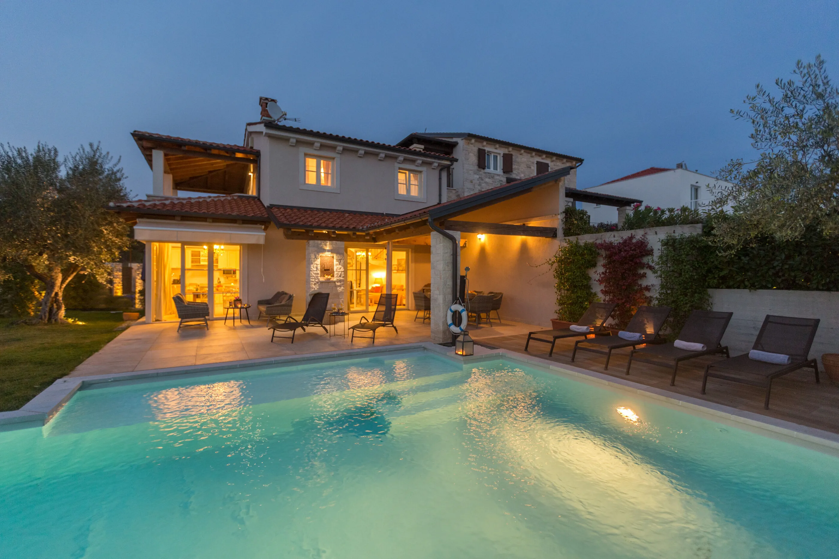 Villa Nar s bazenom i predivnim panoramskim pogledom na more Sveti Lovrec – Selina, Croația